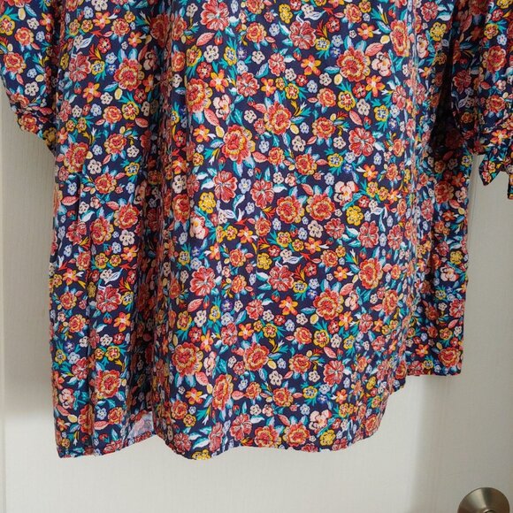 Old Navy Floral Colorful Flowy Boho Long Sleeve Modest Dress XXL - Picture 4 of 14